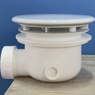 Piletta universale con tappo in ceramica bianca  per piatto doccia