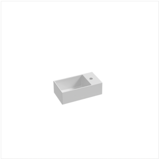 Lavabo da appoggio/sospeso piano dx 40x22cm Elegance Squared monoforo