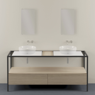 struttura-a-terra-in-metallo-doppio-foro-cassettone-e-piano-porta-oggetti-180x55cm